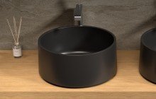 Aquatica Solace B Blck Round Stone Bathroom Vessel Sink (3 2)